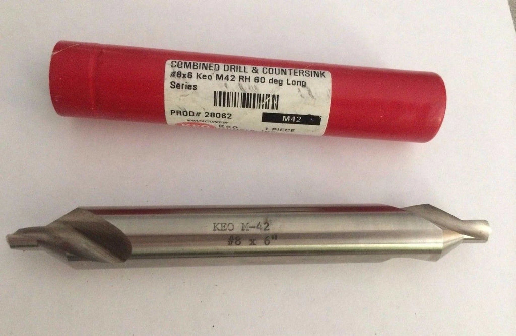 Keo Long Series Combined Drill & Countersink #8 x 6" M-42 Right Hand 28062 New