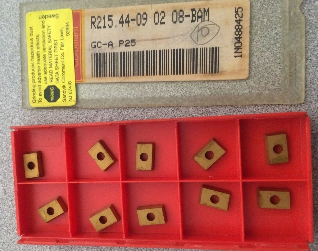 SANDVIK Coromant R215.44-09 02 08-BAM GC-A P25 Lathe Carbide 10 Inserts Gold New