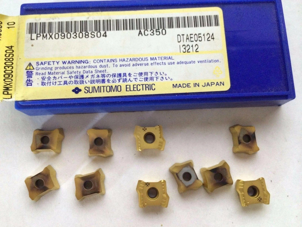 10 Pcs SUMITOMO LPMX 090308 S04 AC 350 3212 DTAE05124 Lathe Mill Carbide Inserts