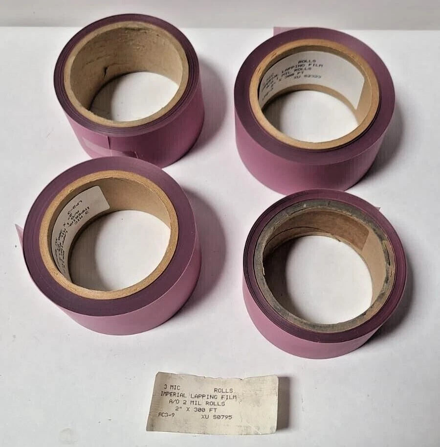 3M Lapping Film Imperial Roll 3 Mic 2" x 300 ft Aluminum Oxide A/O Pack of 4 Box