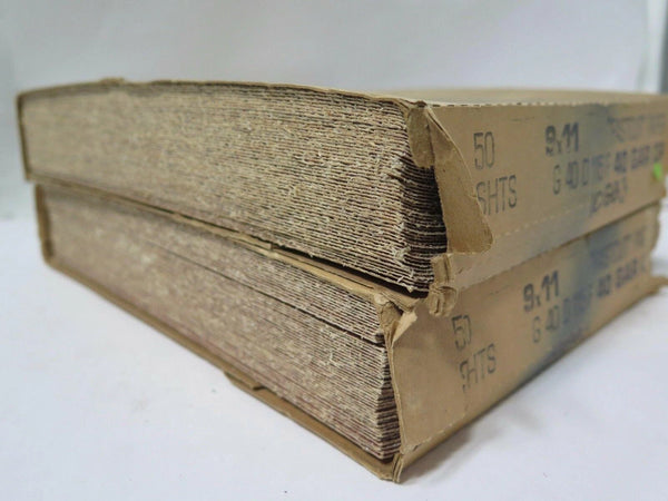 Lot 100 Carborundum Abrasives Fastcut Finishing Paper 9x11 40 Grit Garnet 10883