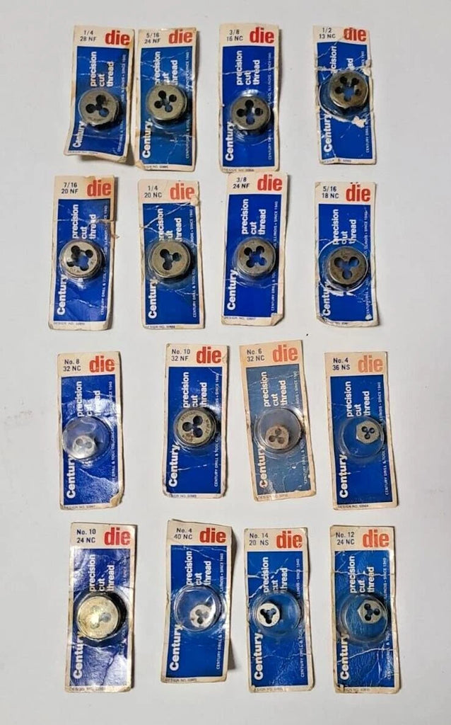 Lot of 16 Pcs Century Drill & Tool Die Thread