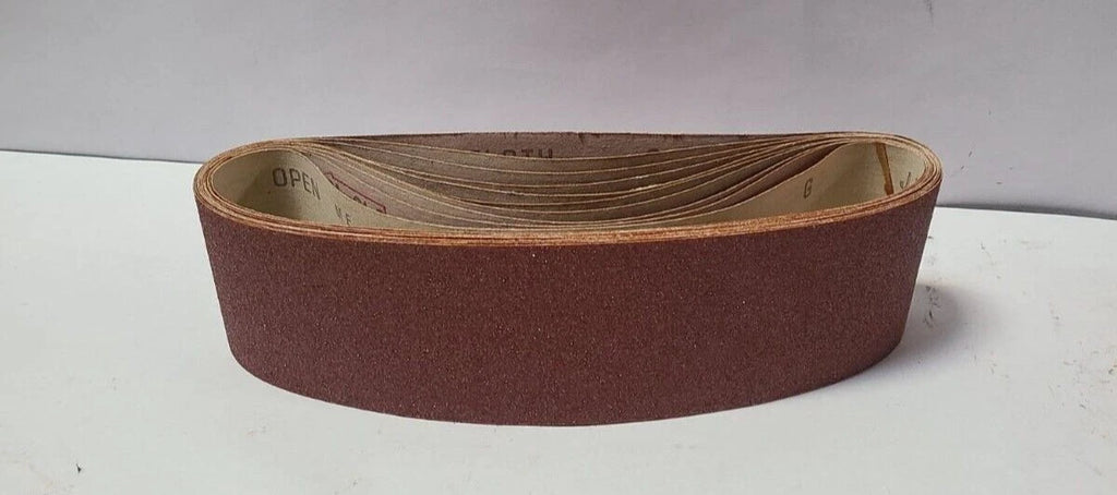 10 Western Abrasive Sanding Belt 3" x 23-1/2" 80J 80-J Grit Resin Garnet Cloth