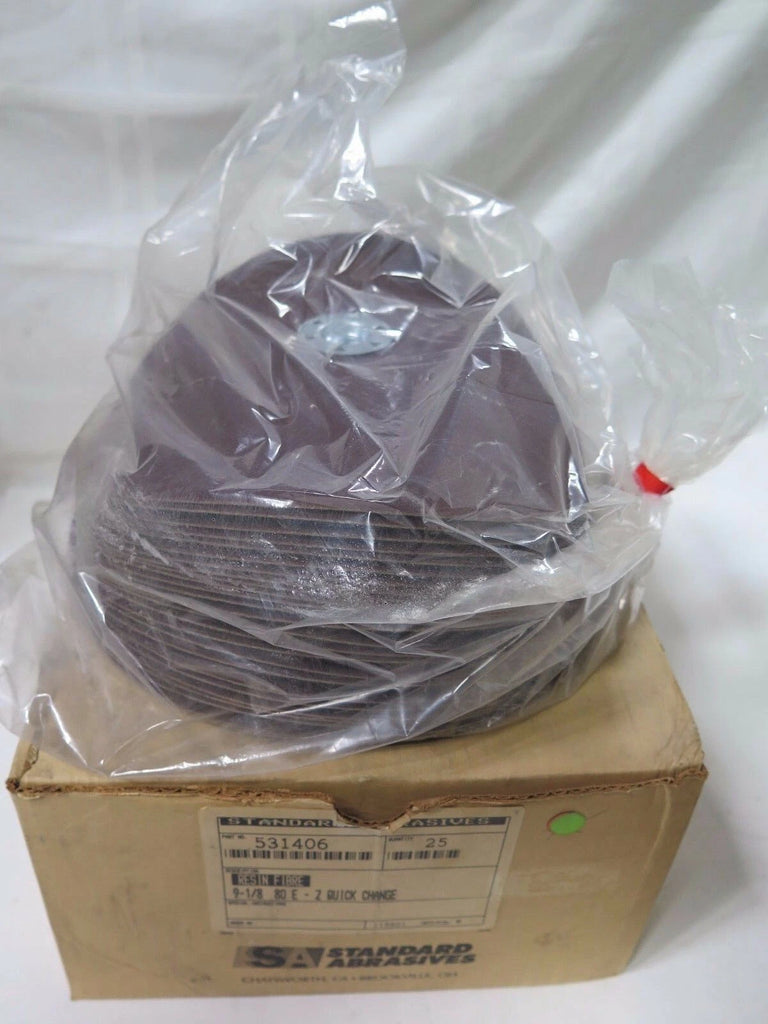 25 Pcs Standard Abrasives 9 1/8" Resin Fibre EZ Quick Change Disc 53146 Grit 80