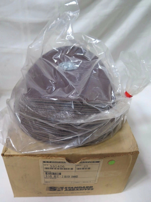 25 Pcs Standard Abrasives 9 1/8" Resin Fibre EZ Quick Change Disc 53146 Grit 80