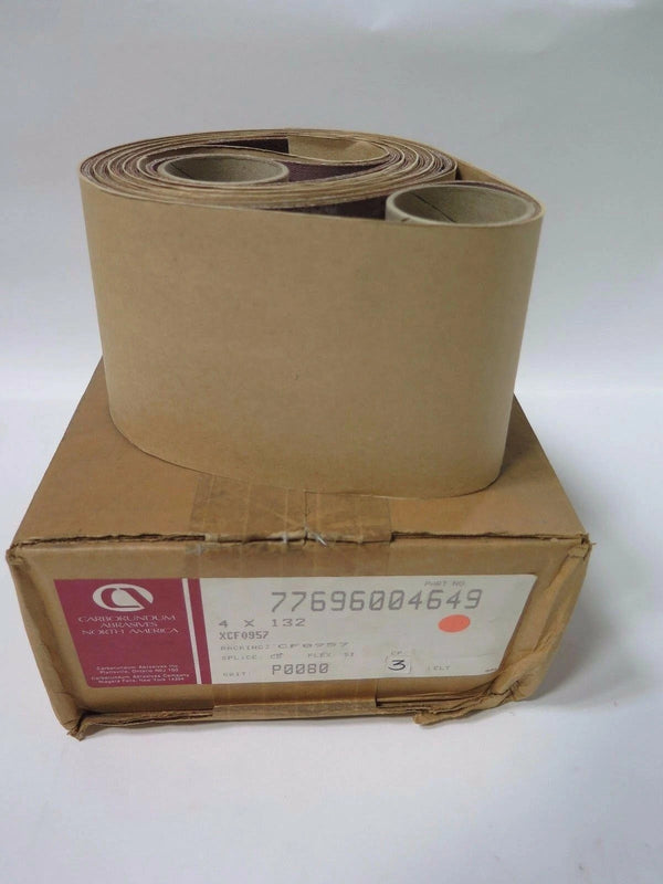Carborundum Abrasives 4 x 132" A/O resin Cloth Belts Qty 3 Grit 80 Brand New