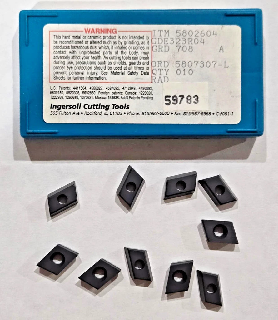 Ingersoll Cutting Tools GDE 323 R04 708 Lathe Carbide Inserts Turning New 10 Pcs