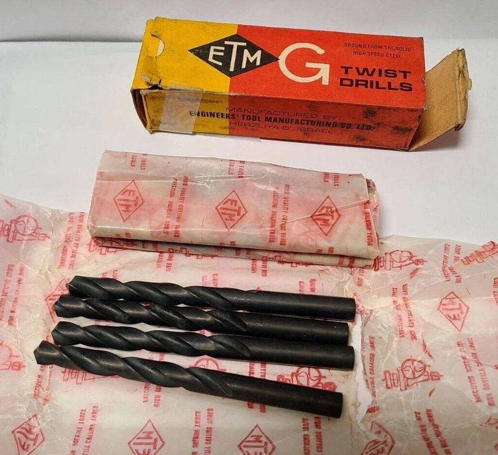 Lot of 12 ETM Twist Drill 11.1 mm HSS High Speed Steel Made in Israel
