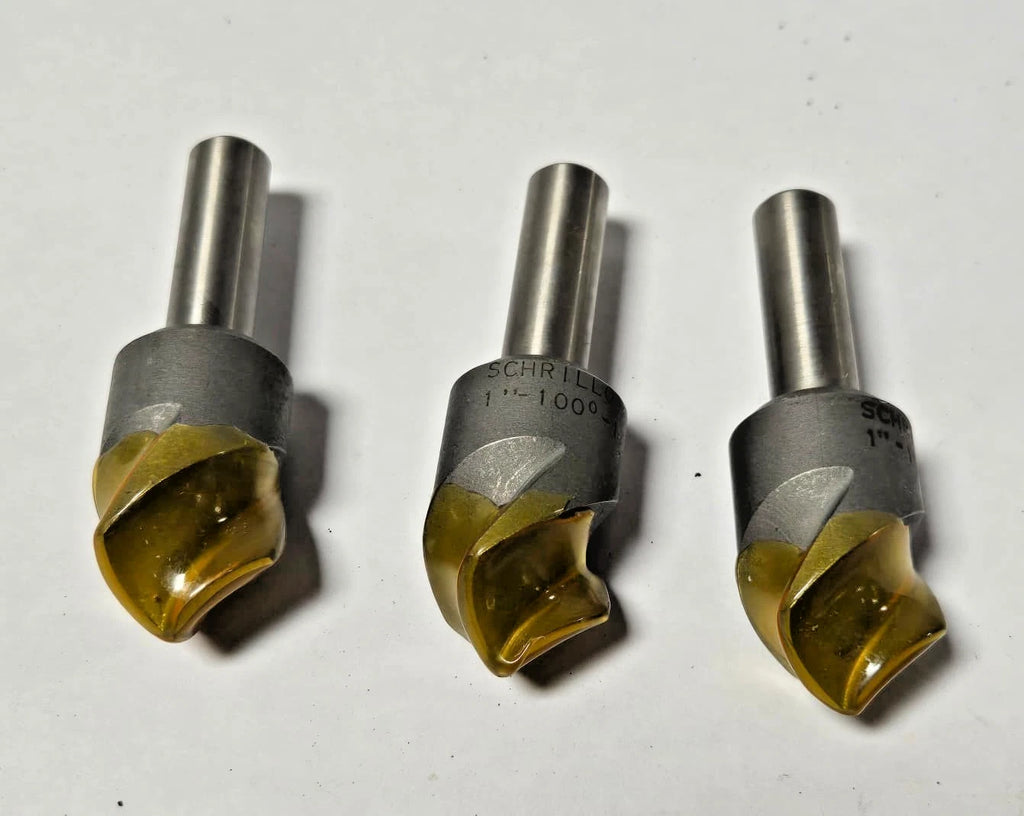 Schrillo 1" High Speed Steel Countersink 100 Degree USA Lot of 3