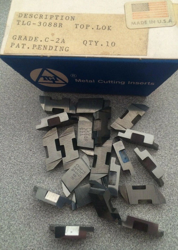 TGI USA Made TLG 3088R Top Lok C-2A Lathe Grooving Carbide Inserts 20 Pcs New