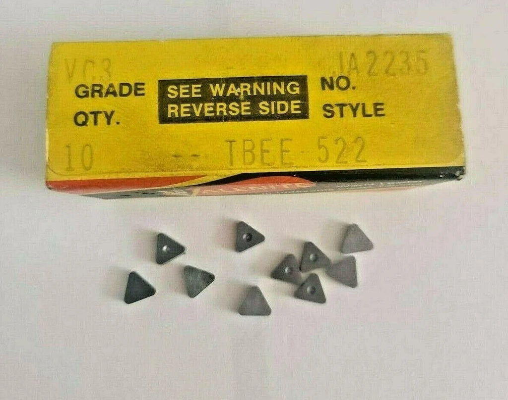 Valenite TBEE 522 VC3 Carbide Inserts 10 Pcs New Lathe Milling Mill