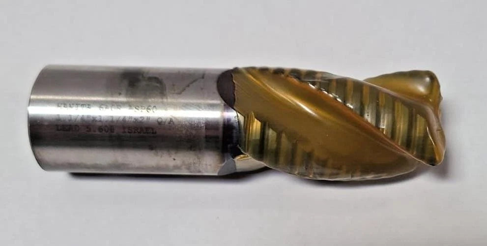 Hanita HSS End Mill Rougher 3 Flutes 1-1/4 Shank Israel 6ACR ASP60