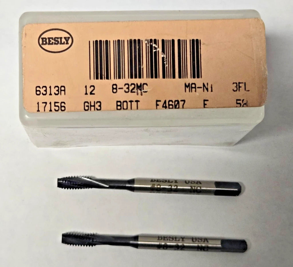 Lot of 2 Besly Tap 8 - 32 NC GH3 Bott 3 FL MA-NI Brand New USA Made