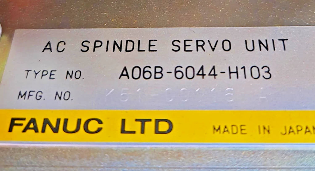 FANUC A06B-6044-H103 A06B6044H103 SPINDLE DRIVE AC AMP AMPLIFIER SP-3 SERVO 3