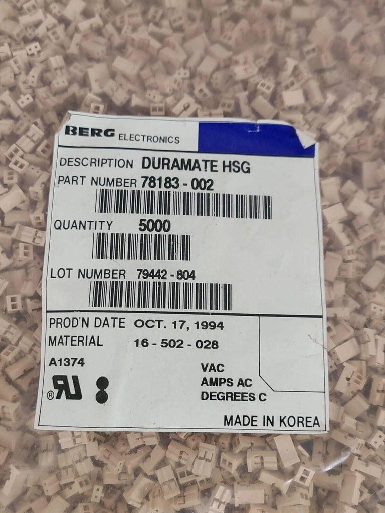 5000 Pcs 78183-002 BERG ELECTRONICS DURAMATE HSG