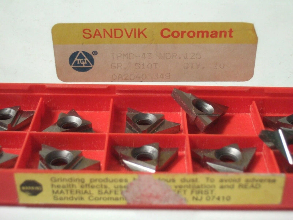 SANDVIK Coromant TPMC 43 NGR .125 Grade S1OT Lathe Carbide Inserts 10 Pcs New