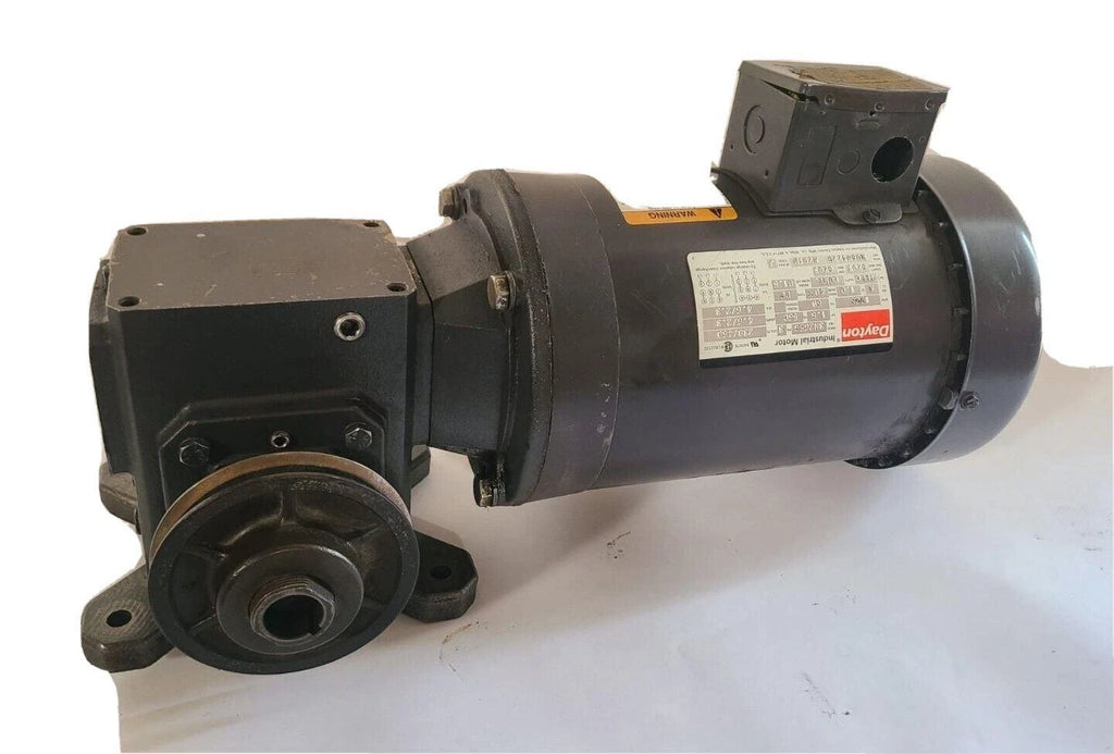 3 Ph 1725 RPM 3N265G Motor 1.5 HP Dayton 4Z299G Speed Reducer
