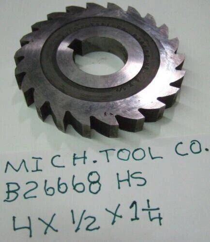 Michigan Tool HSS High Speed Steel 4 x 1/2 x1-1/4 Plain Side Mill Milling Cutter
