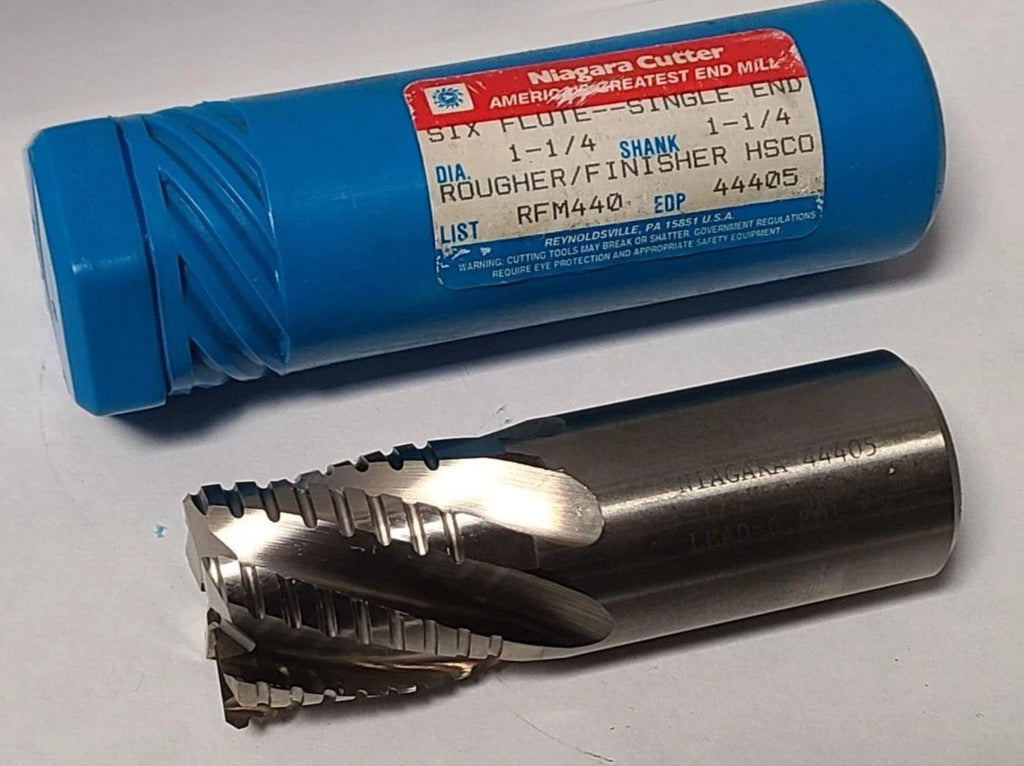 Niagara Cutter HSCO 6 Flutes Rougher Finisher End Mill 1-1/4 Dia 1-1/4 Shank New
