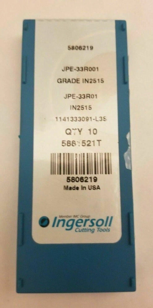 10 Pcs Ingersoll Cutting Tools JPE 33R001 IN2515 5806219 Lathe Carbide Inserts