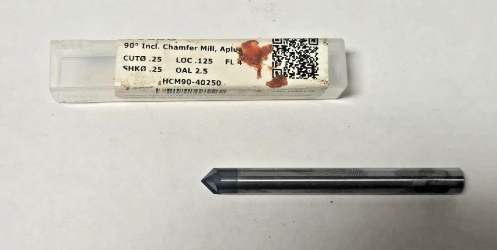 Helical 06138 End Mill Solid Carbide CHAMFER 1/4" DIA 4 FLUTES