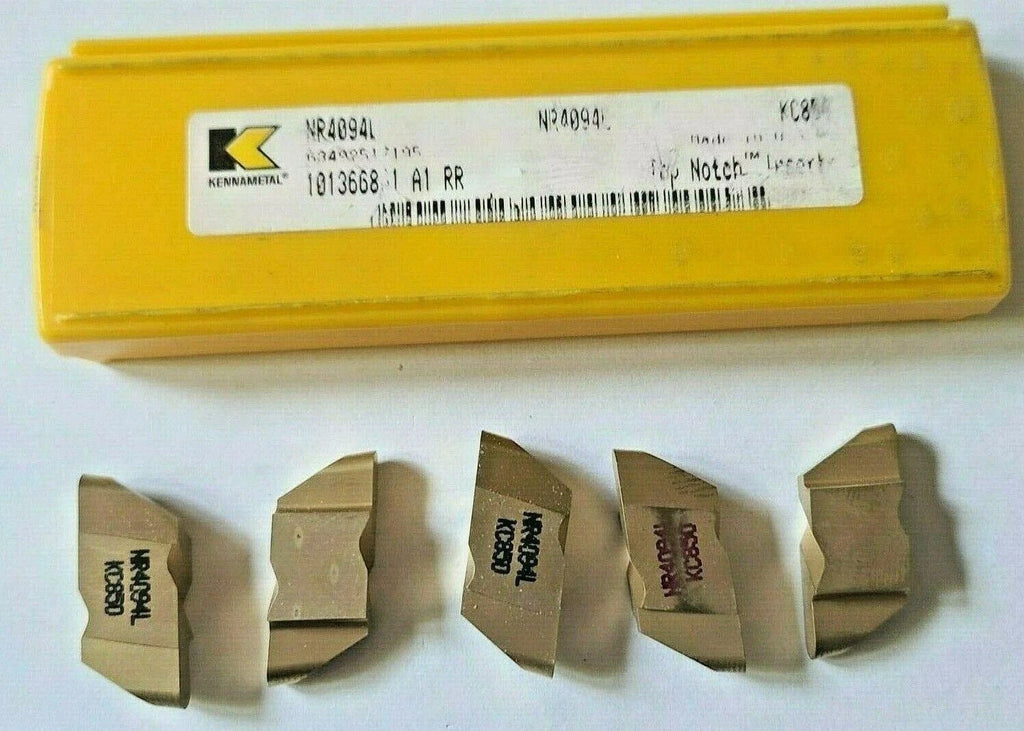 Kennametal 5 Pcs Top Notch Carbide Grooving Inserts NR 4094L KC 850 New USA Gold
