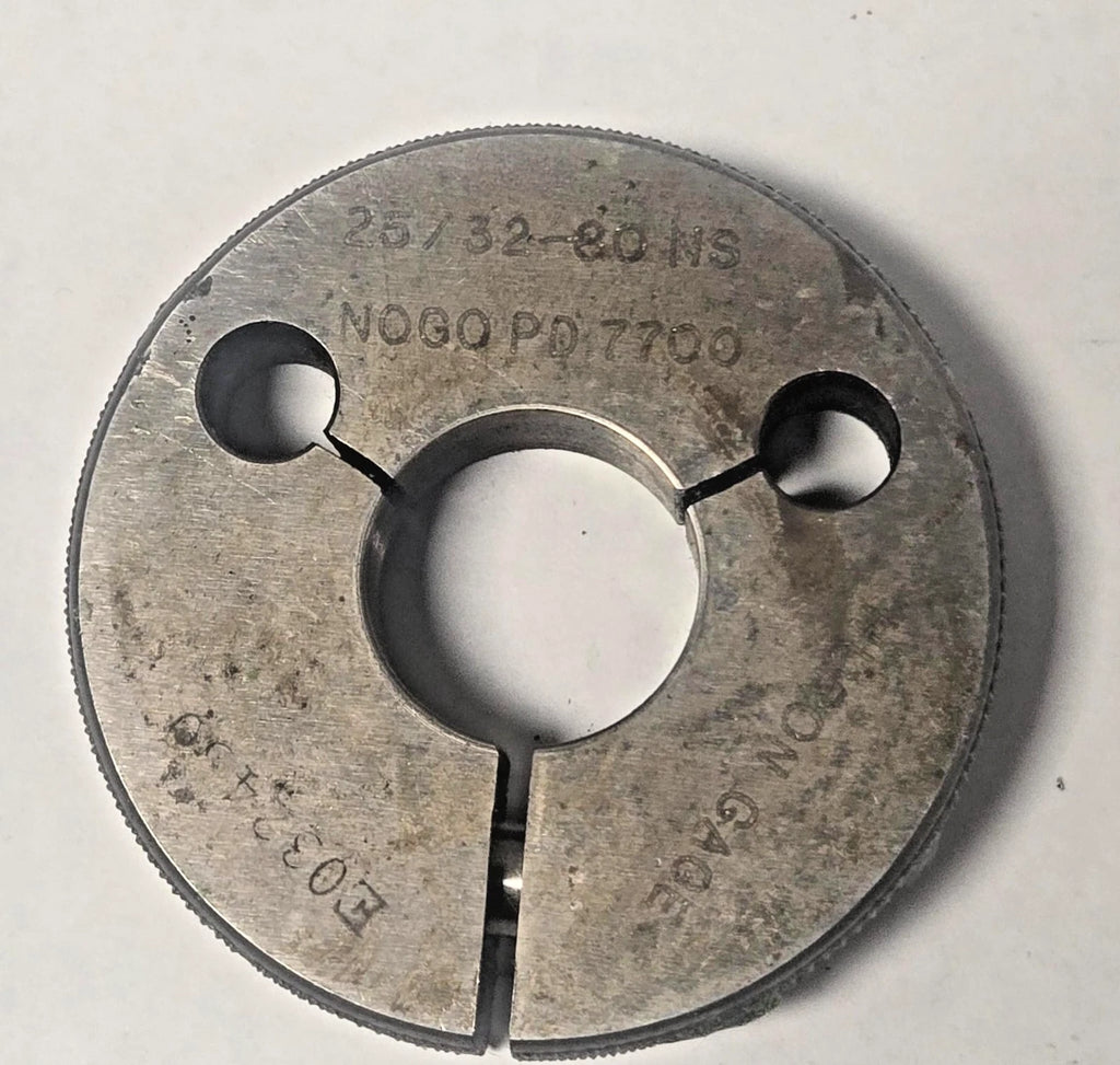 Gauge BORE RING 25/32 - 80 NS No GO PD .7700 Thread Plug Gage