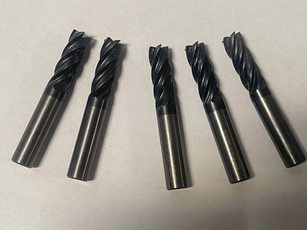 Lot of 5 SANDVIK Solid Carbide 3/8 End Mill 5 Flutes 9.52 mm Used