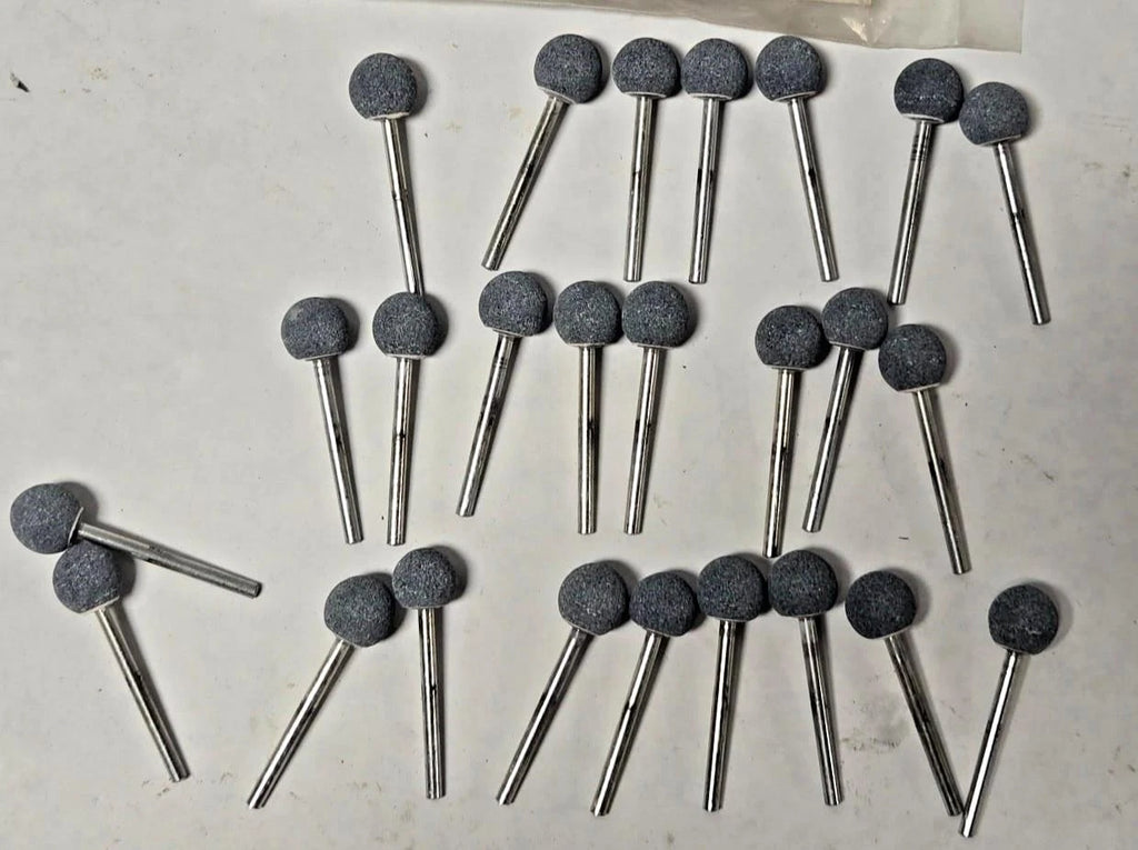 Abrasive Ball Stone Mount Buffing Grinding 1/8" Shank 1/2" Dia 25 Pcs