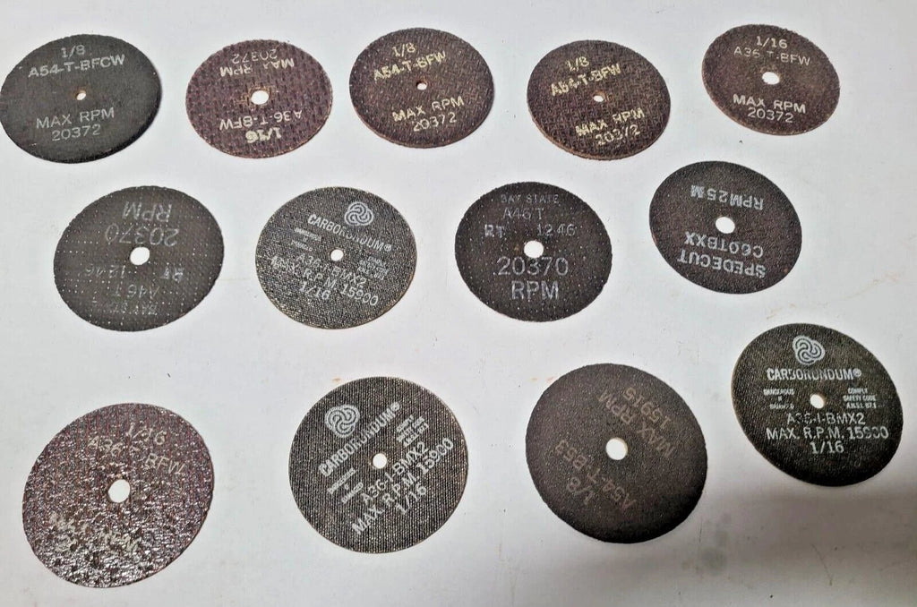 Abrasive Cut Off Wheel Different Thickness Carborundum A36-I BMX2 Lot of 13