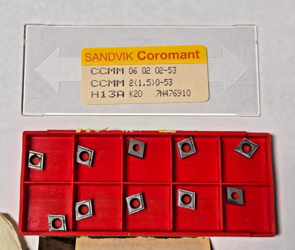 SANDVIK Coromant CCMM 06 02 02-53 2(1.5)0-53 H13A K20 Lathe Carbide Inserts New