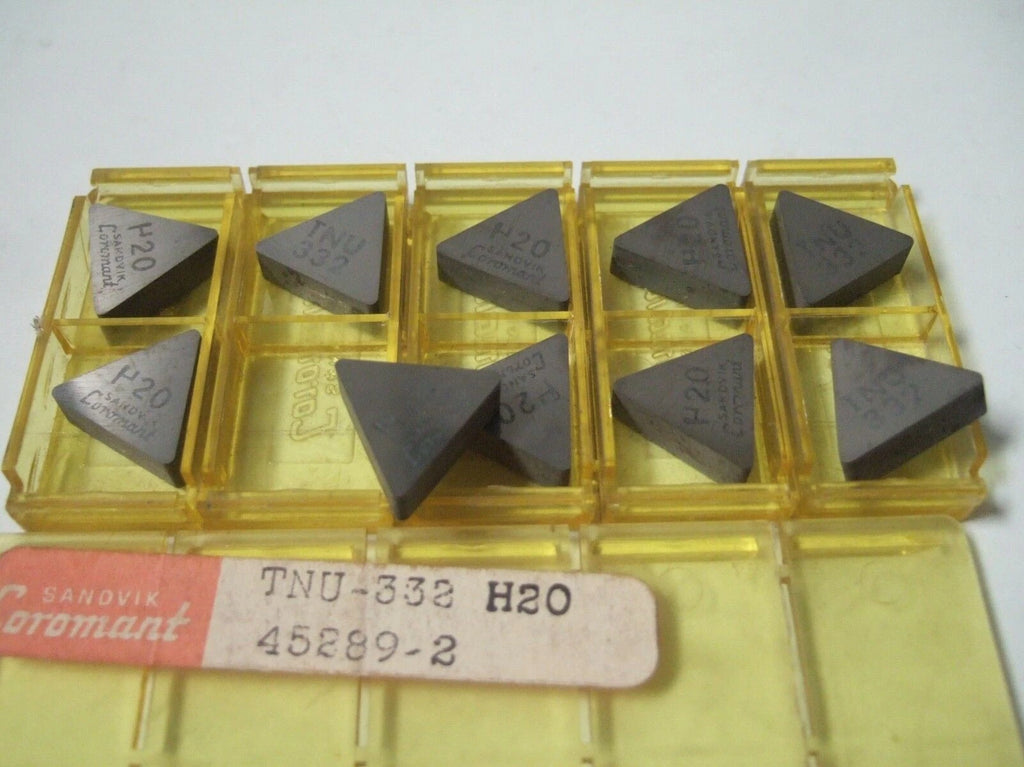 SANDVIK Coromant TNU 332 H20 45289 2 Lathe Carbide Inserts 10 Pcs New