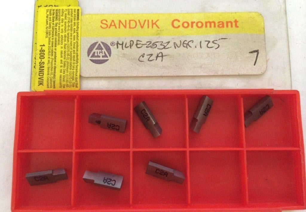 7 Pcs SANDVIK Coromant MLPE 2532 NGC 125 C2A Grooving Lathe Carbide Inserts New