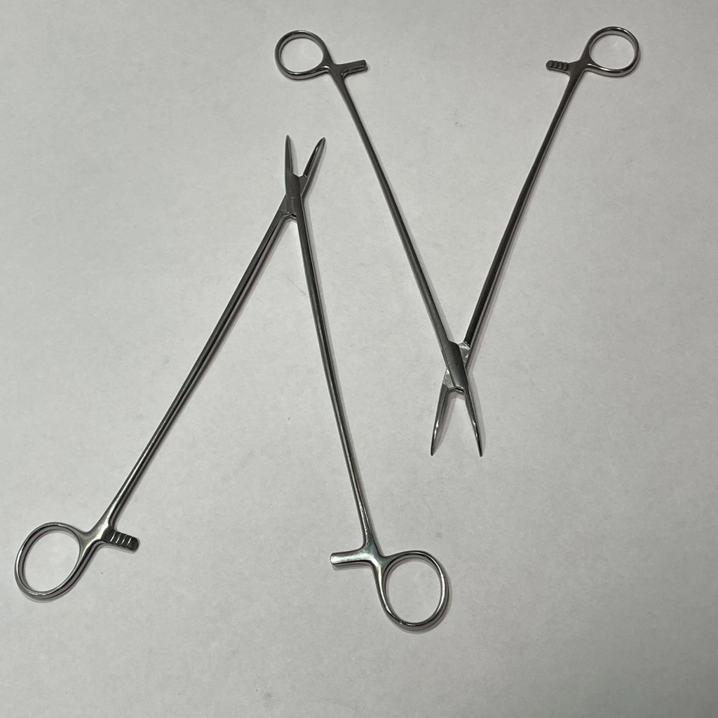 Lot of 2 Codman 67 30-4700 Surgical Bridge Deep Intestinal Forceps 11" Curved