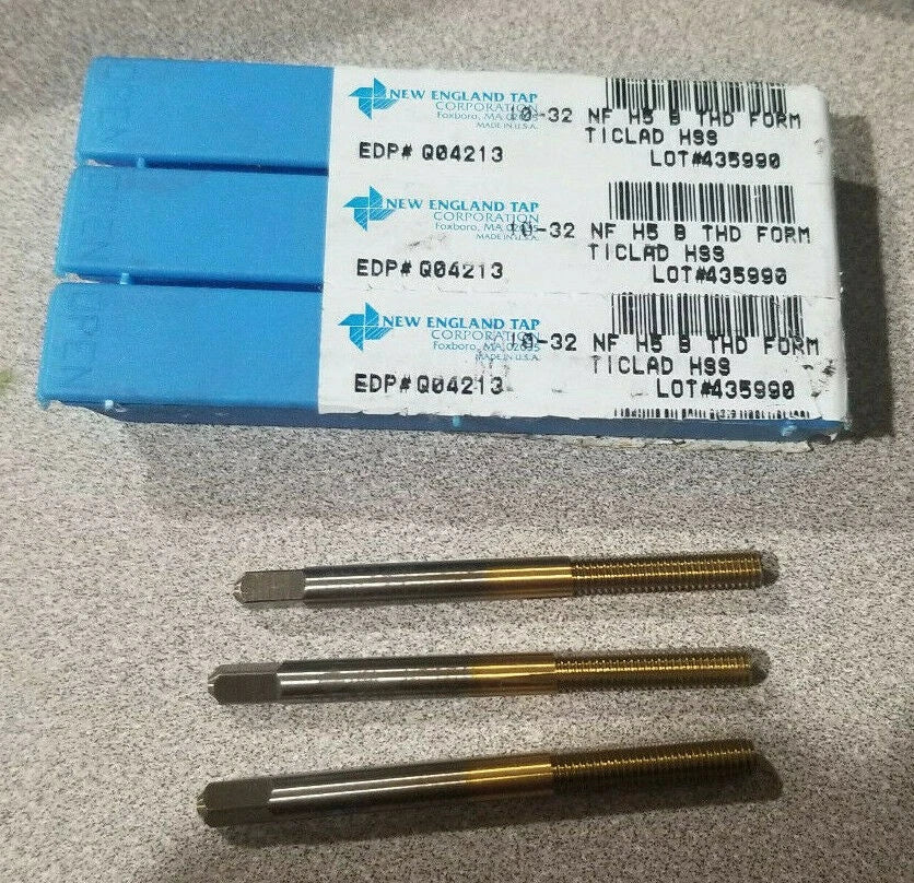 Lot of 3 Pcs New England Tap 10-32 NF H5 B THD Form Ticlad HSS Q04213 435990