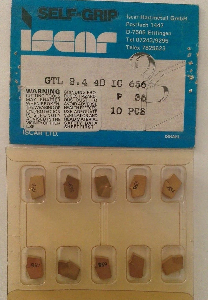 ISCAR GTL 2.4 4D IC 656 Carbide Inserts Grooving 10 Pcs Lathe Self Grip Cut-Off