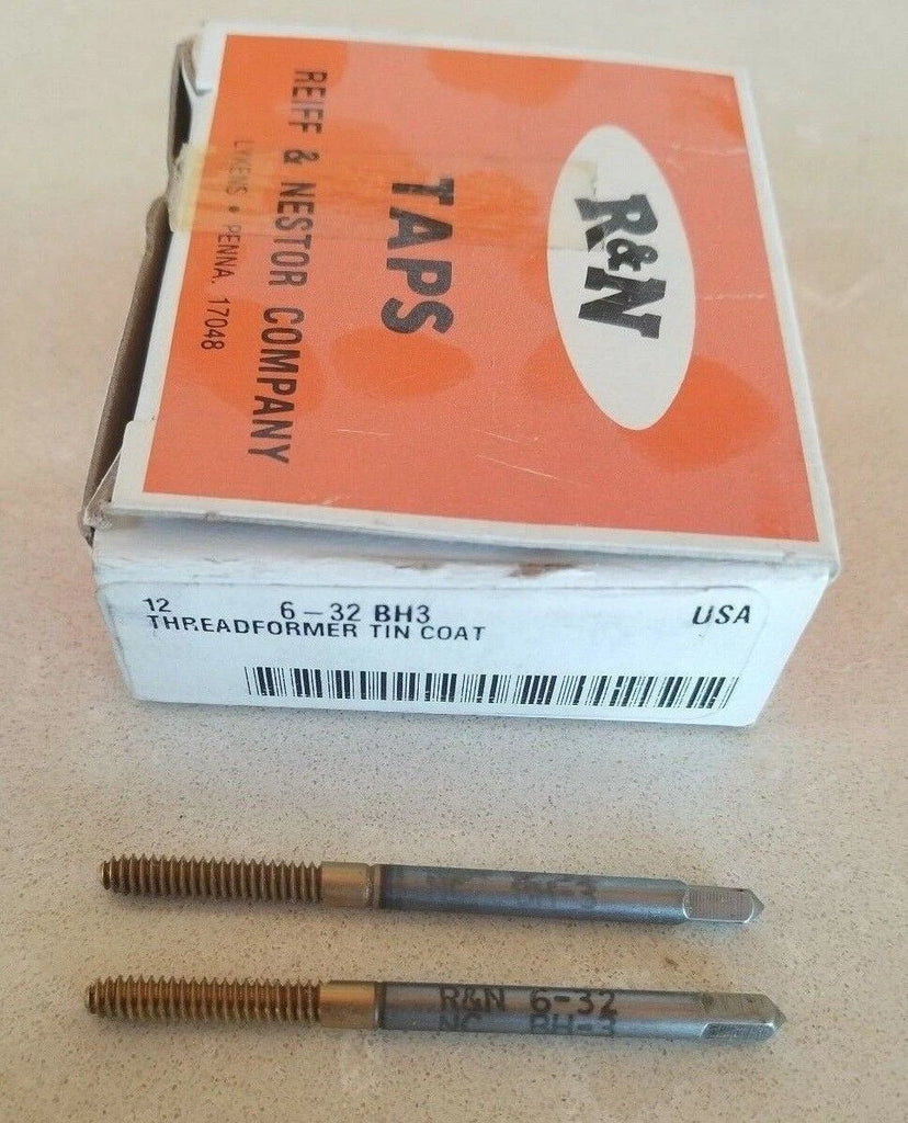 2 Pcs Reiff Nestor R&N ThreadFormer HSS Tap 6-32 BH3 Tin Coat