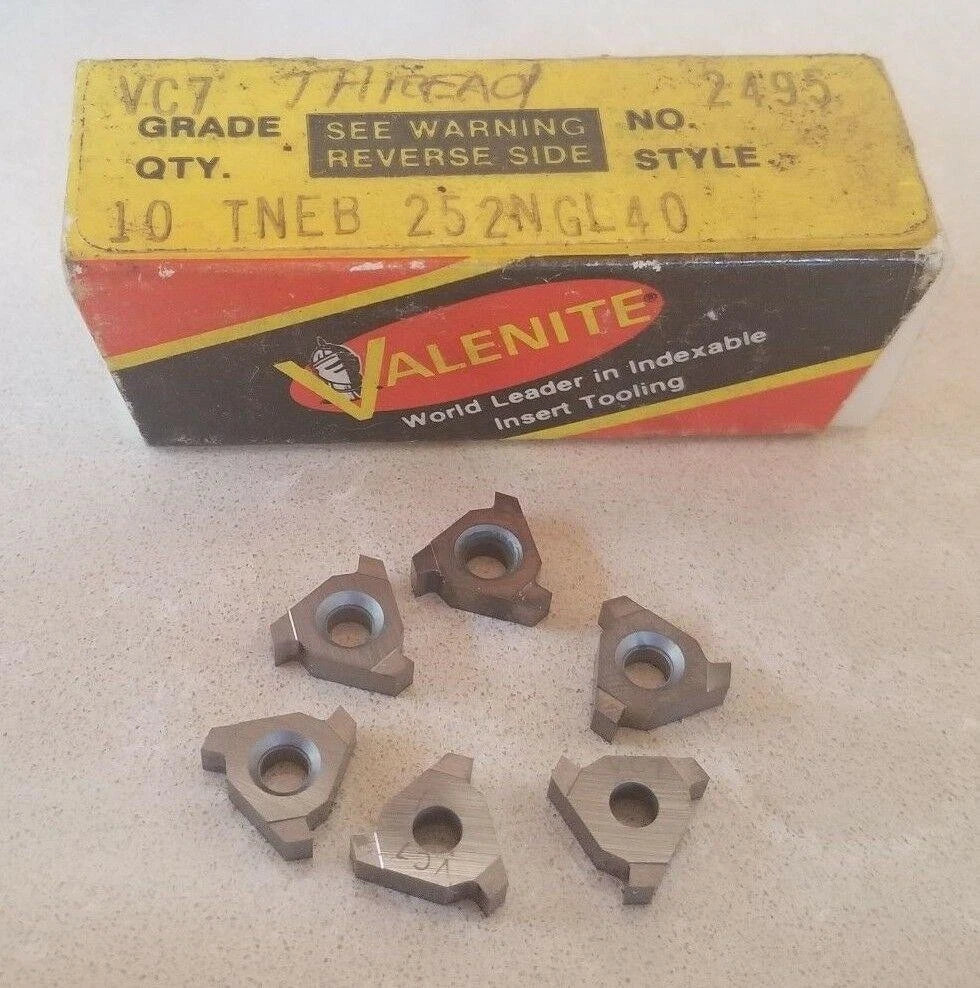 Valenite VC7 2495 TNEB 252NGL40 Lathe Threading Carbide Inserts 6 Pcs Tools New