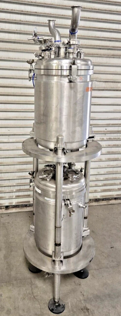 2004 Dual Tank Jacketed Stainless Steel Vessel Tank Fermentation Bio Reactor