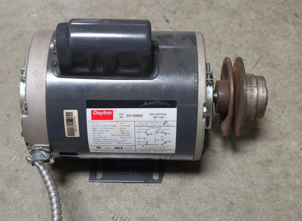 DAYTON Belt Drive Motor 3K199BE 1/2 HP