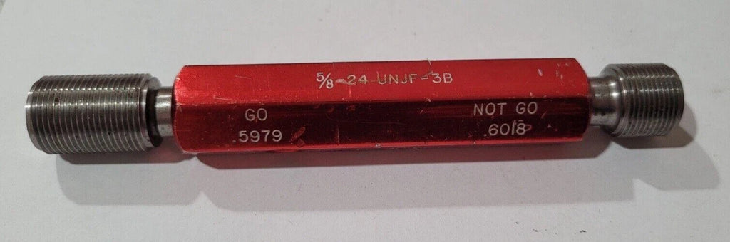 5/8-24 UNJF-3B GO & NO GO Thread Plug Gage Go P.D. .5979 & NoGo P.D. .6018