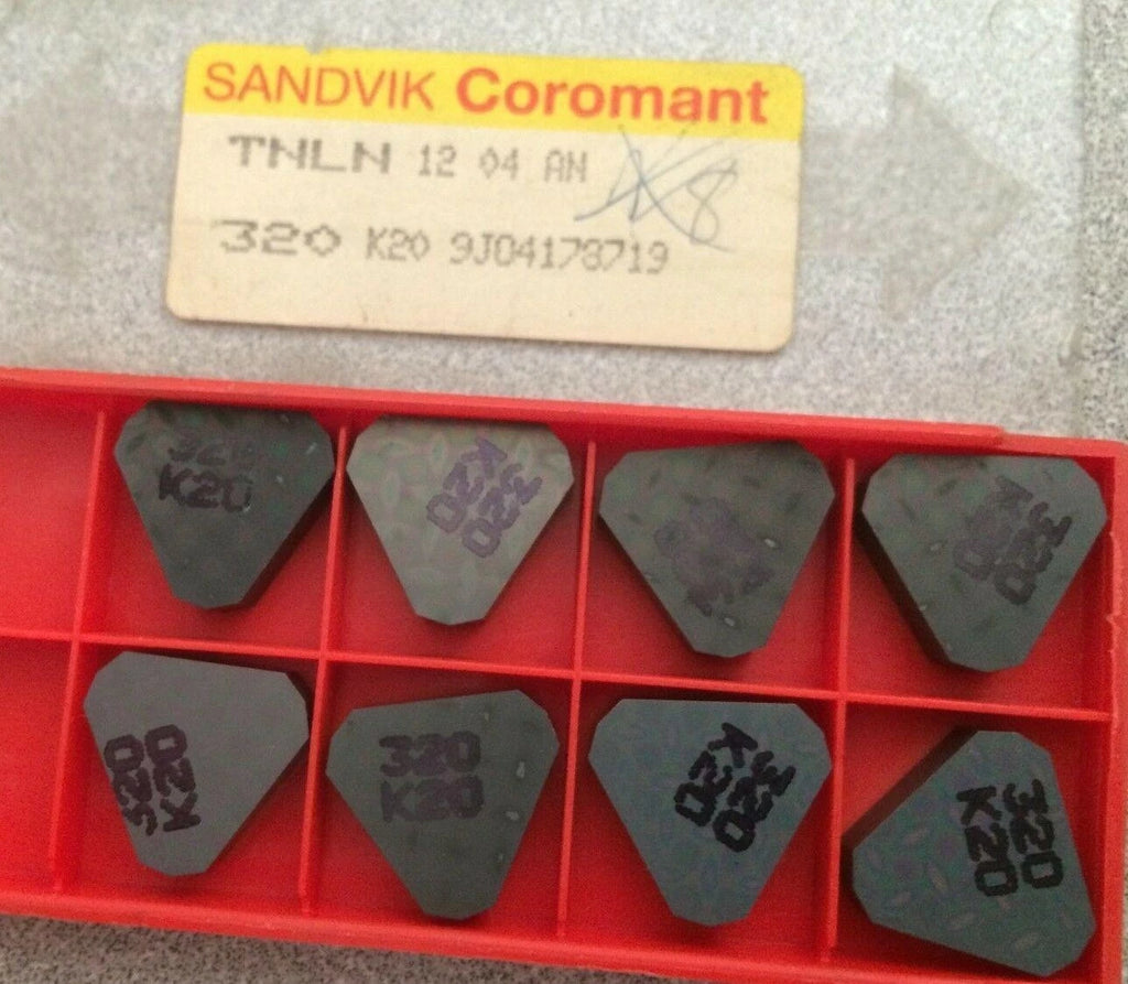 SANDVIK Coromant TNLN 12 04 AN 320 K20 Lathe Mill Carbide Inserts 8 Pcs New
