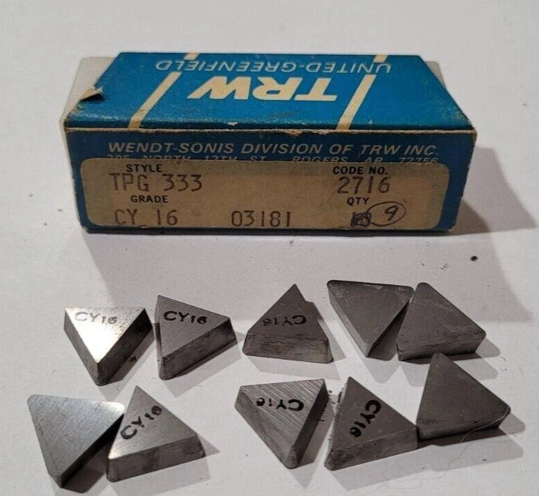 10 Pcs TRW TPG 333 CY16 Lathe Carbide Inserts Cutting Tools