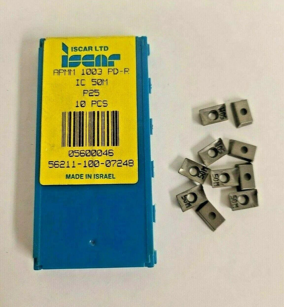 ISCAR APMM 1003 PD-R IC 50M Carbide Inserts 10 Pcs New Lathe Milling Mill