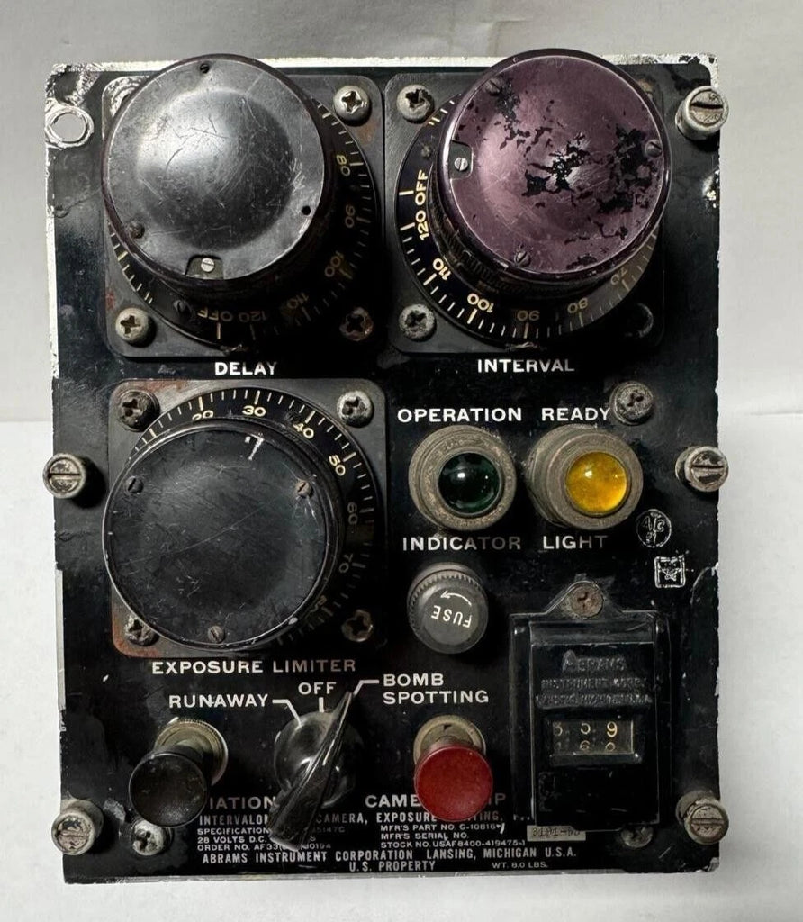 B-52 B-8B AIRCRAFT EXPOSURE LIMITER WWII WW2 ABRAMS INTERVALOMETER Photo Camera