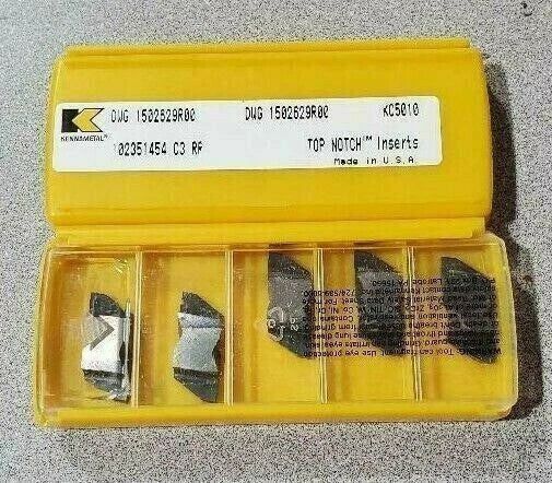 Kennametal 5 Pcs Carbide Top Notch Grooving Inserts DWG 1502629R00 KC5010 USA