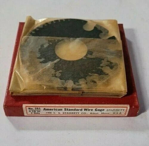 American Standard Wire Gage No. 281 Diameter Range 0 to 36 Starrett USA 2 in Box