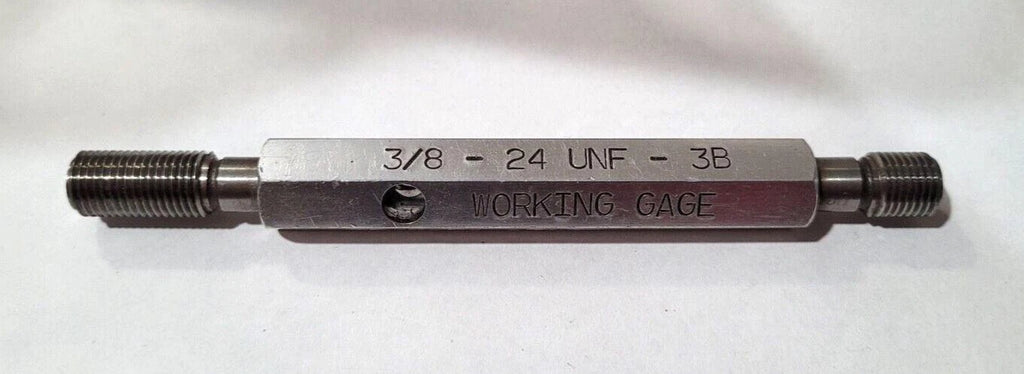 3/8-24 UNF-3B GO & NO GO Thread Plug Gage GO P.D. .3479 & NOGO PD .3516