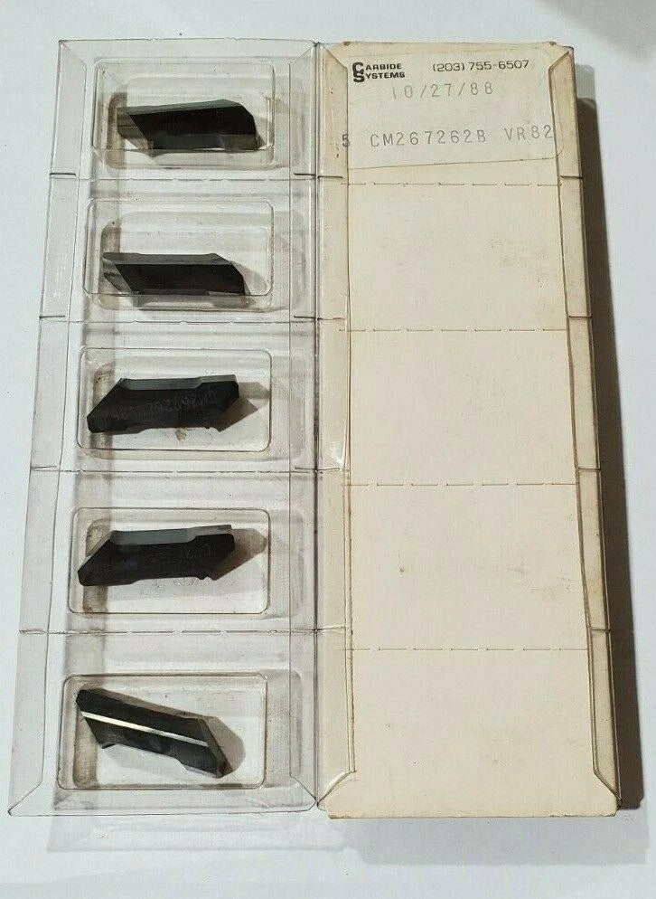 Carbide Systems 5pcs CM267262B VR 82 Lathe Carbide Inserts Grooving