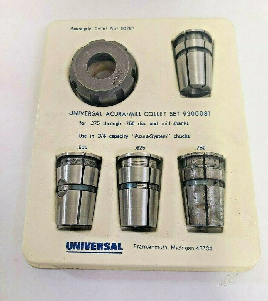 Universal Houdaille Acura Mill 9300081 Collet Set 3/4 Inch (Inv.36750)